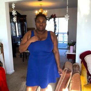 Royal blue mini fit and flare H&M dress
